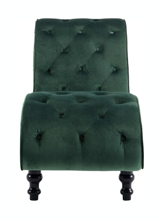 Velvet Recliner Green L145xW52xH77cm