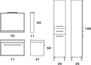 Matrix 071 Σετ Μπάνιου MDF με Νιπτήρα και Καθρέπτη Zebis - Skroutz.gr