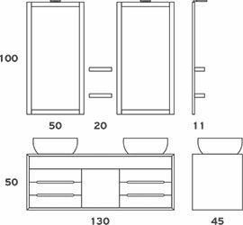 Natural 130 Σετ Μπάνιου με Νιπτήρα και Καθρέπτη Δρυς Zebis - Skroutz.gr
