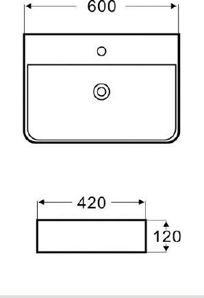 Karag LT 2173 Επικαθήμενος Νιπτήρας Πορσελάνης 60x42x12cm Λευκός