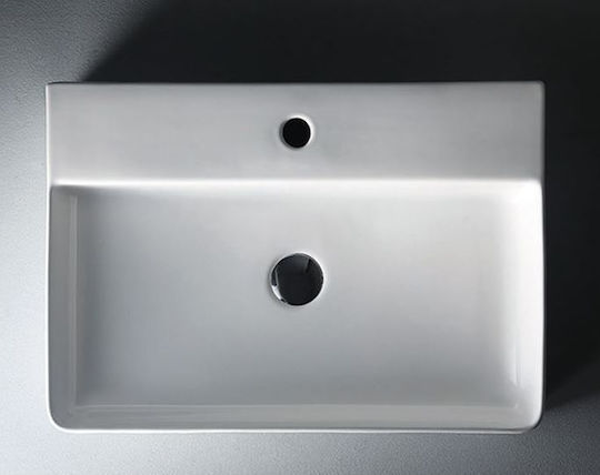 Karag LT 2173 Επικαθήμενος Νιπτήρας Πορσελάνης 60x42x12cm Λευκός Karag LT 2173 Επικαθήμενος Νιπτήρας Πορσελάνης 60x42x12cm Λευκός
