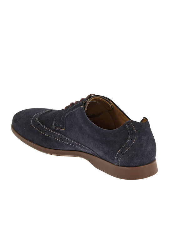 Teague Wing Tip Велурени Мъжки Оксфорди Син