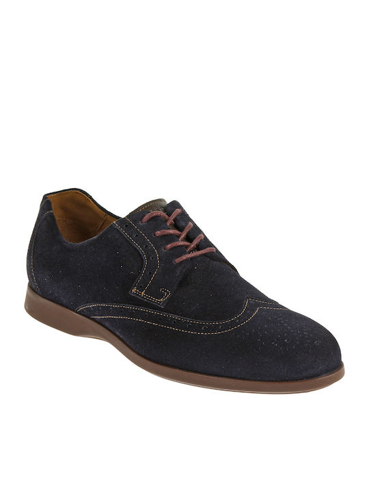 Teague Wing Tip Велурени Мъжки Оксфорди Син