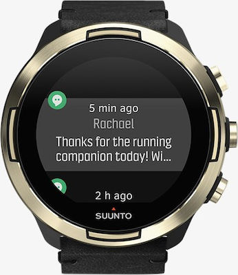 Suunto 9 Baro Stainless Steel 50mm Waterproof Smartwatch with Heart Rate Monitor (Gold)