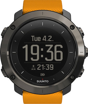 Suunto Traverse Stainless Steel 50mm Waterproof Smartwatch (Amber)