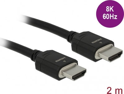 DeLock HDMI 2.1 Cable HDMI male - HDMI male 2m Μαύρο