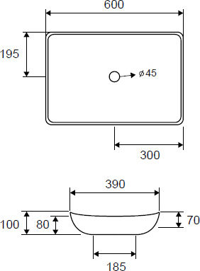 Karag LT 1018 Επικαθήμενος Νιπτήρας Πορσελάνης 60x39x10cm Λευκός