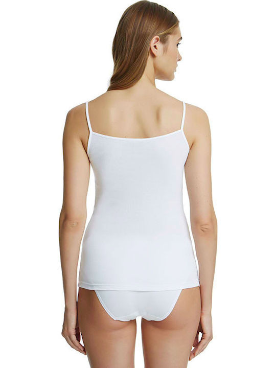 Simply You 0/080 Cotton Women's T-Shirts White with Spaghetti Strap 2Pack