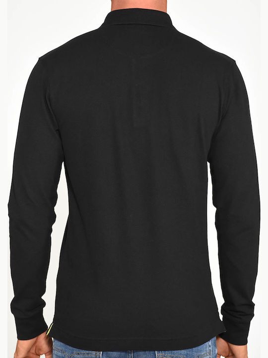 La Martina Men's Long Sleeve Blouse Polo Black