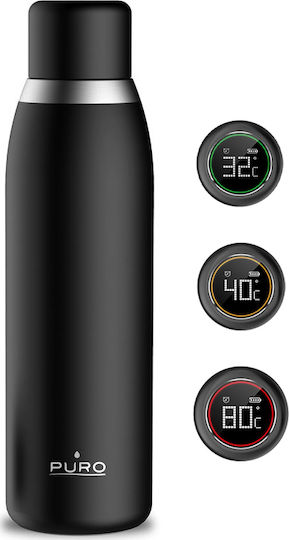 Puro Smart Bottle Sticlă Termos Oțel inoxidabil Fără BPA 500ml Negru WB500SMART1BLK