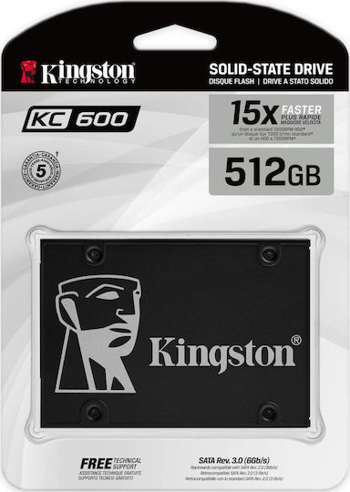 Kingston KC600 SSD 512GB Тип 2.5'' Със Свързване SATA III SKC600/512G