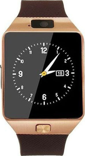 DZ09 43mm Smartwatch with SIM (Rose Gold)