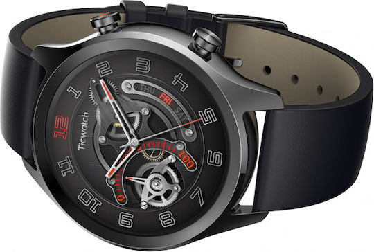 Ticwatch C2 Stainless Steel 43mm Smartwatch (Μαύρο)