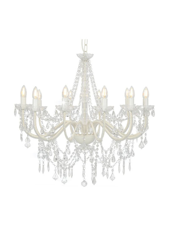 vidaXL Chandelier Candlestick White 281608