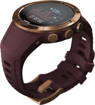 Suunto 5 Stainless Steel 46mm Waterproof Smartwatch with Heart Rate Monitor (Burgundy Copper)