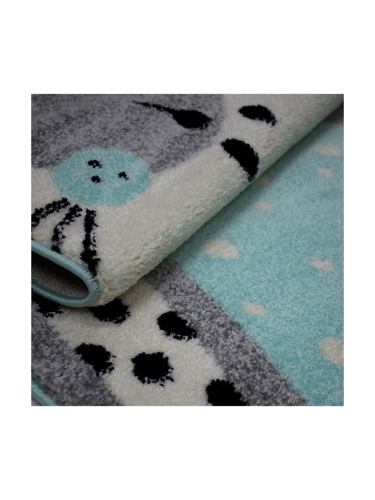 Alexander Carpets 068 Kinder Teppich Türkis 80x150cm Dicke 12mm