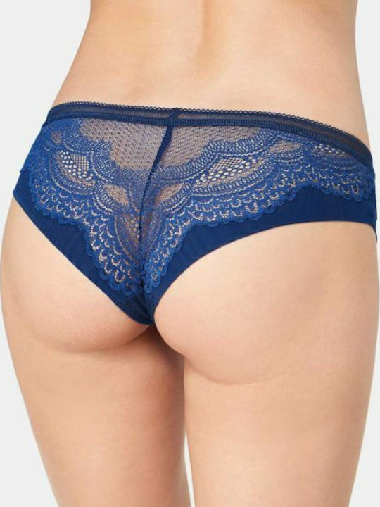 Triumph Beauty Full Darling Hipster Women's 3Pack Seamless with Lace Navy Blue