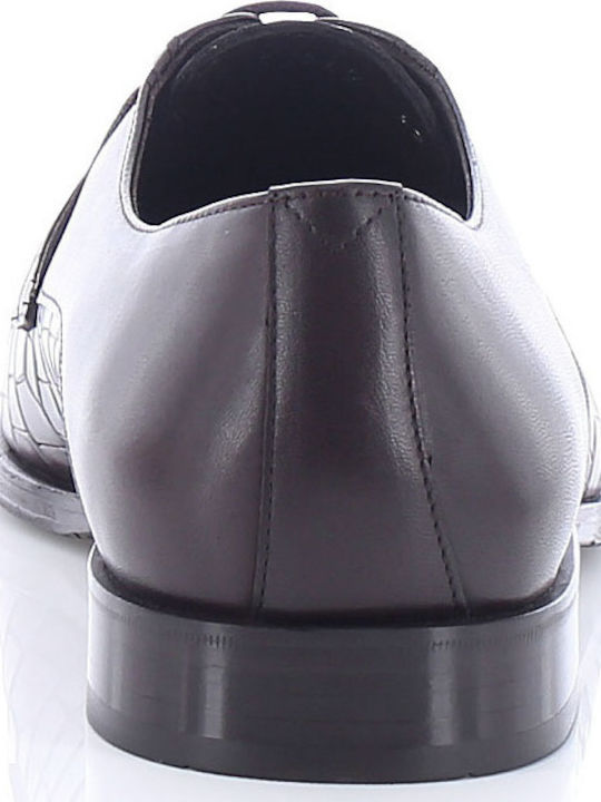 Leder Herrenschuhe Croco Brown