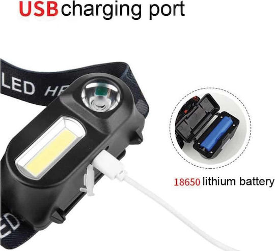 Rechargeable Headlamp LED Dual Function with Maximum Brightness 100lm ΚΧ-1804