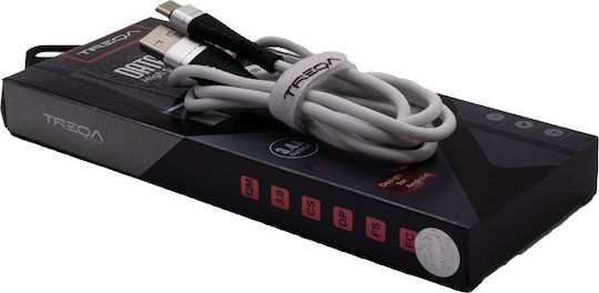 Treqa Braided USB 2.0 to micro USB Cable Μαύρο 1m (CA8221)