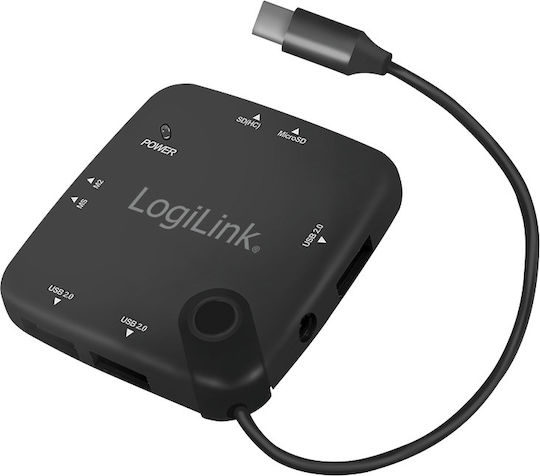 LogiLink USB Хъб с 3 Порта USB 2.0 с USB-C Връзка