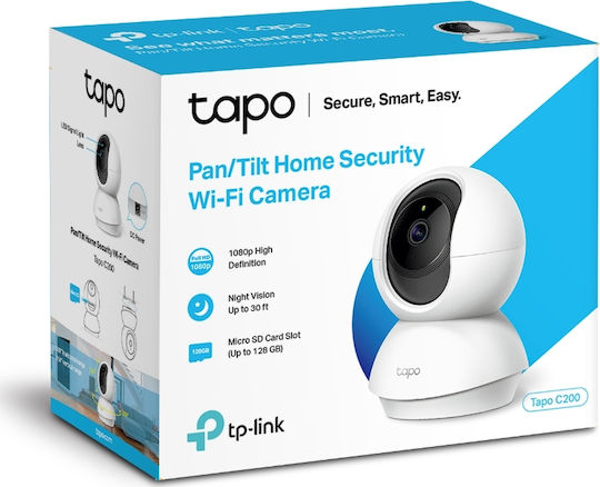 TP-LINK Tapo C200 v1 IP Surveillance Camera Wi-Fi Full HD 1080p with Two-Way Communication and Lens 4mm
