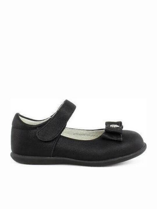 Kids Ballerinas Veronica 135 with Hoop & Loop Closure Black