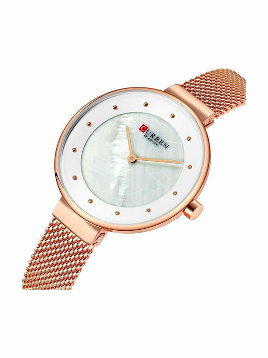 Curren Ceas de Damă cu Rose Gold Brățară Metalică
