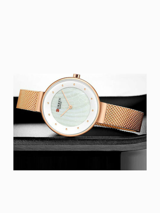 Curren Ceas de Damă cu Rose Gold Brățară Metalică