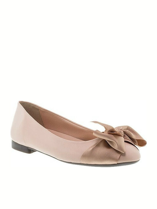 Mourtzi Leather Ballerinas Beige