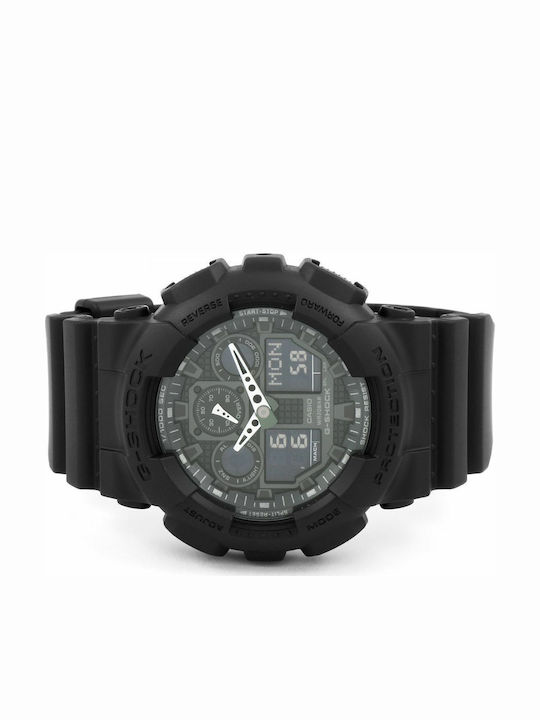Casio G-Shock Analog/Digital Men's Watch 55mm Chronograph Battery with Black Rubber Strap