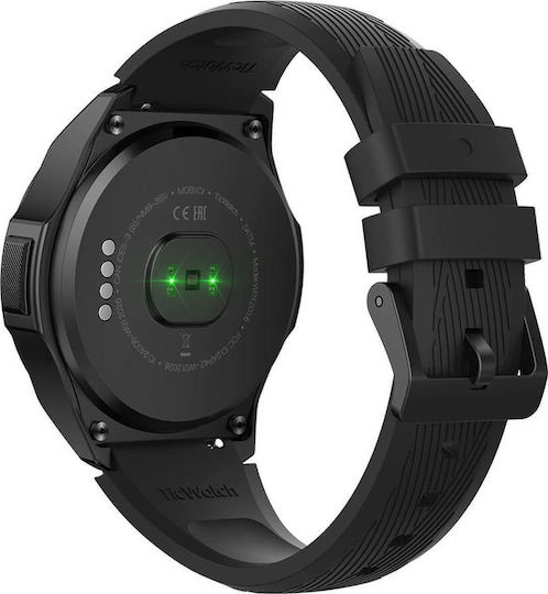 Ticwatch S2 47mm Αδιάβροχο Smartwatch με Παλμογράφο (Μαύρο)