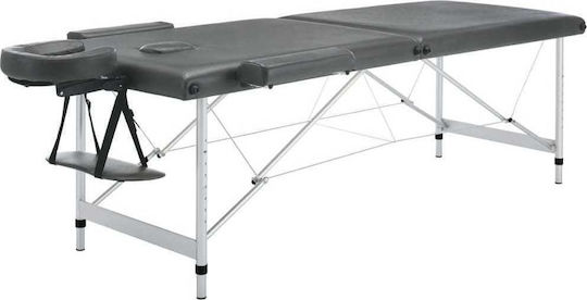 vidaXL Bett Massage und Physiotherapie Schwarz aus Aluminium 191x70cm. 2 Positionen
