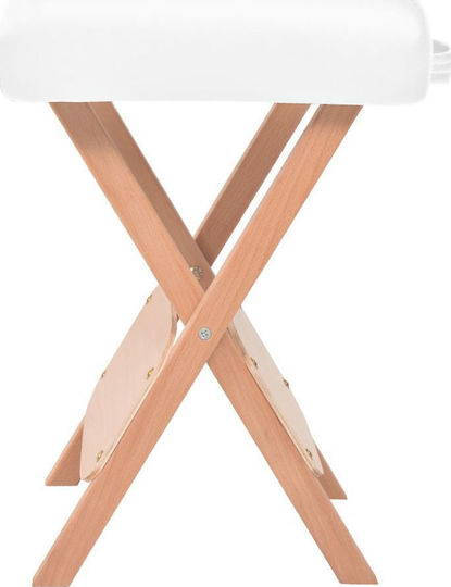 vidaXL Wooden Portable/Folding White Massage and Physiotherapy Bed 193x67cm 3 Positions with Stool