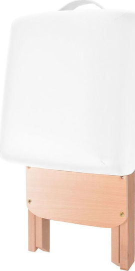 vidaXL Wooden Portable/Folding White Massage and Physiotherapy Bed 193x67cm 3 Positions with Stool