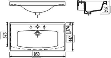 Creavit Superior Încorporat Chiuvetă Porțelan 85x44.7x20.3cm Alb