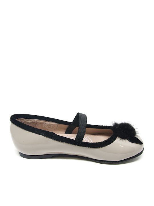 Παιδικές Μπαλαρίνες Anatomisch mit elastischem Gurt Leder Beige
