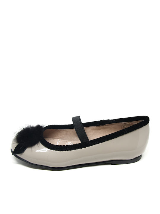 Παιδικές Μπαλαρίνες Anatomisch mit elastischem Gurt Leder Beige