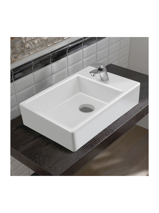 Serel Tetra Надеждна мивка Порцелан 45x28x11см Бял