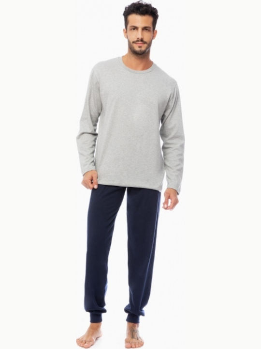 Minerva Men's Winter Pajama Pants Navy Blue