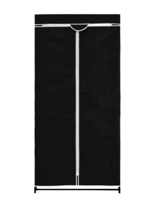 vidaXL Fabric Wardrobe with Zipper in Black Color 75x50x160cm