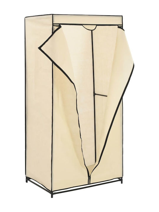 vidaXL Fabric Wardrobe with Zipper in Beige Color 75x50x160cm