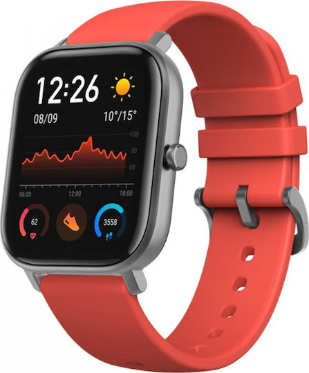 Amazfit GTS Aluminium 43mm Waterproof Smartwatch with Heart Rate Monitor (Red)