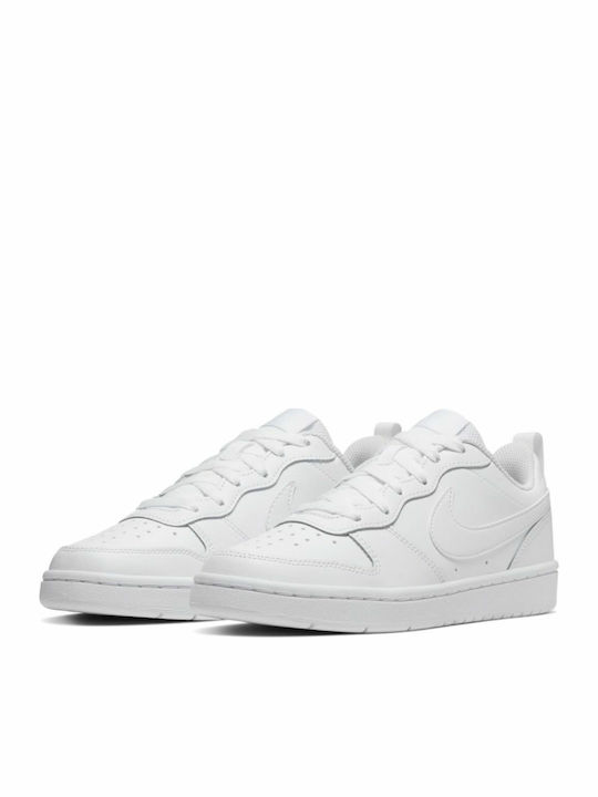 Court Borough Kids Sports Shoes Basketball with Laces White