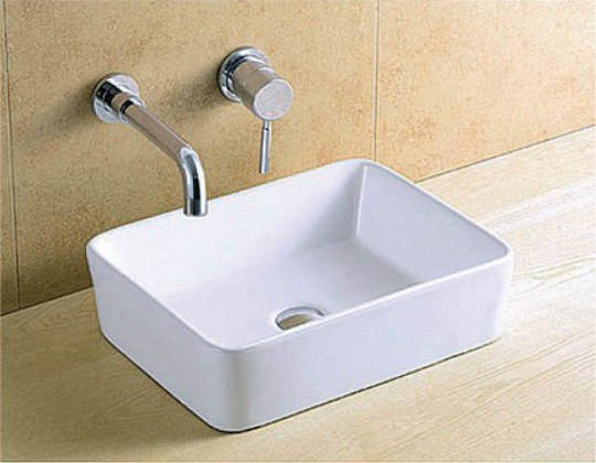 KLP Plus Επικαθήμενος Νιπτήρας Πορσελάνης 60x41x12cm Λευκός