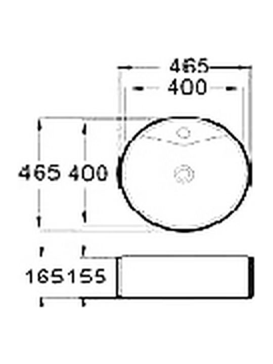 KLP Forma Надеждна мивка Порцелан 46.5x46.5x16.5см Бял