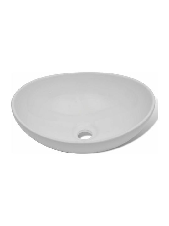 vidaXL Επικαθήμενος Νιπτήρας Κεραμικός 40x33x13.5cm Λευκός