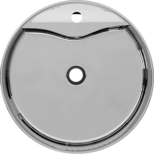 vidaXL Wall Mounted Wall-mounted / Countertop Sink Ceramic 46.5x46.5x15.5cm Silver