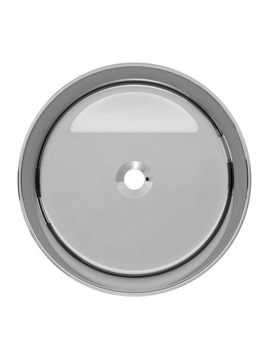 vidaXL Επικαθήμενος Νιπτήρας Κεραμικός 40x40x15cm Ασημί