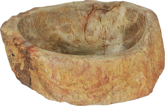 vidaXL Επικαθήμενος Νιπτήρας Πέτρινος 45x35x15cm Καφέ